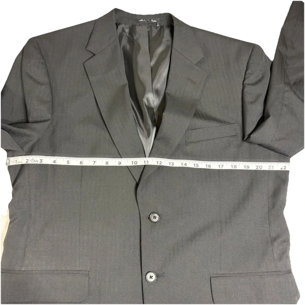 Saddlebred‎ Performance Men's  Size 42R Black Wool Blend Blazer Classic 2 Button